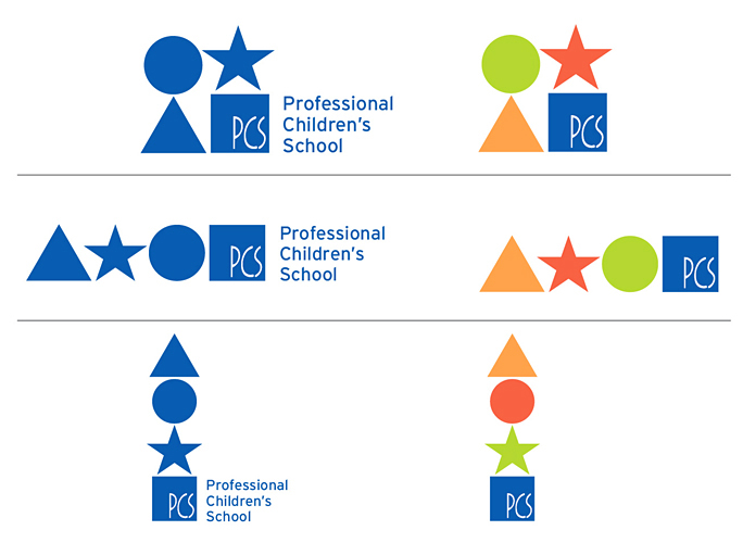 PCS Logos designed by Ellen Shapiro of Visual Language LLC