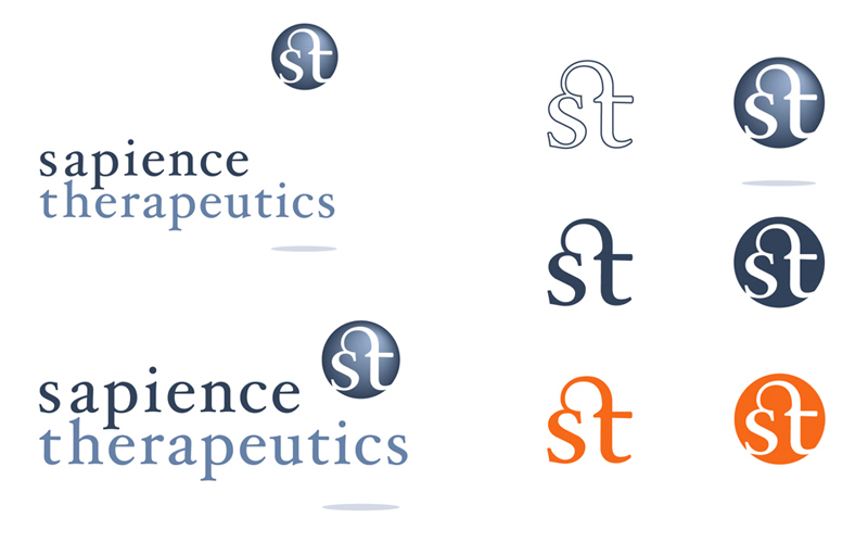 Sapience Therapeutics identity by Ellen Shapiro graphic designer Irvington NY